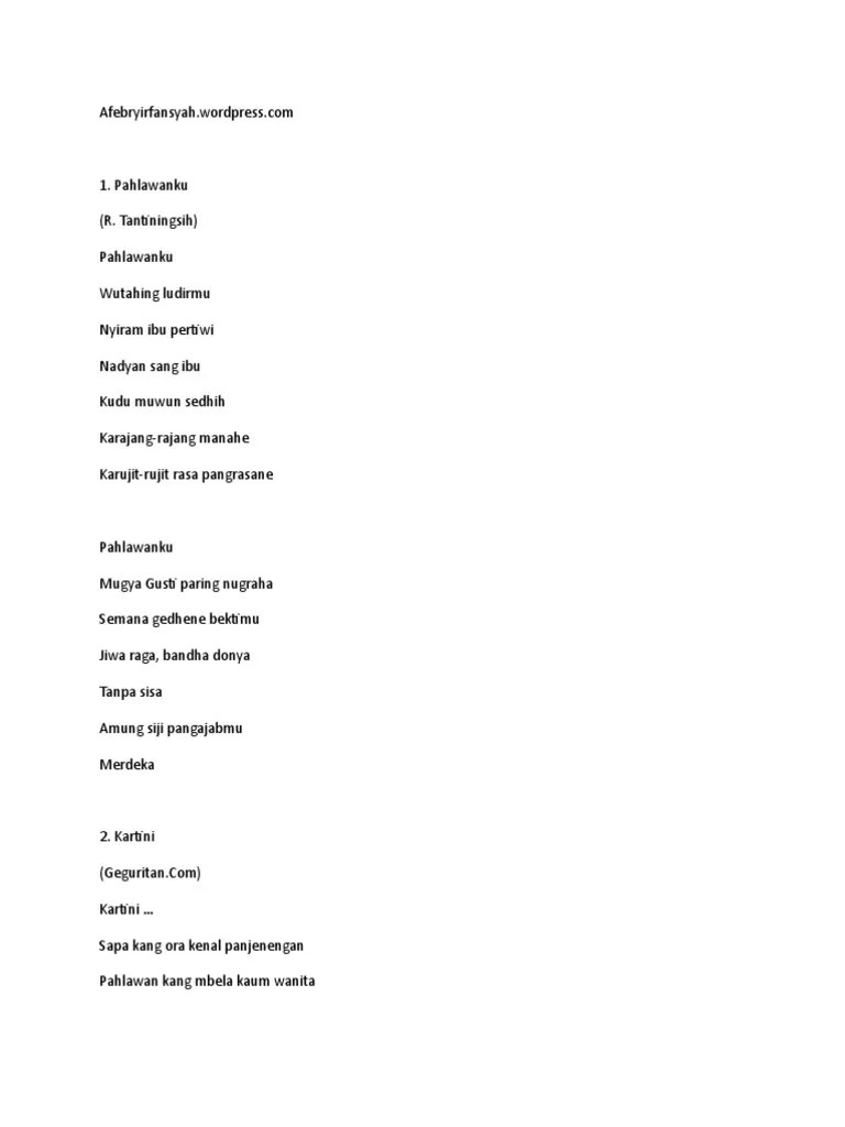 Geguritan Tema Kemerdekaan – Beinyu.com