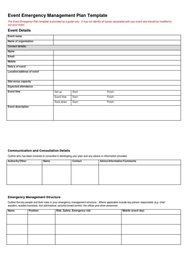 Find the best emergency management specialist resume examples to help you improve your own resume. Event-Emergency-Management-Plan-Template-Community-Events ...