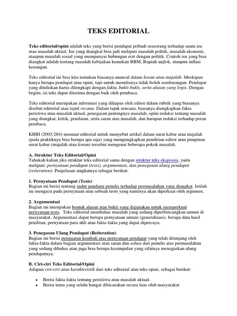 Teks Editorial | PDF