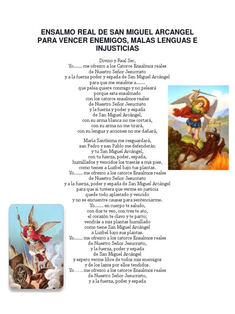 Ensalmo Real de San Miguel Arcangel Para Vencer Enemigos Miguel