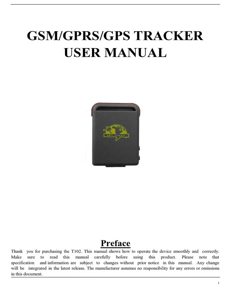 Gsm/Gprs/Gps Tracker User Manual Preface PDF General Packet Radio