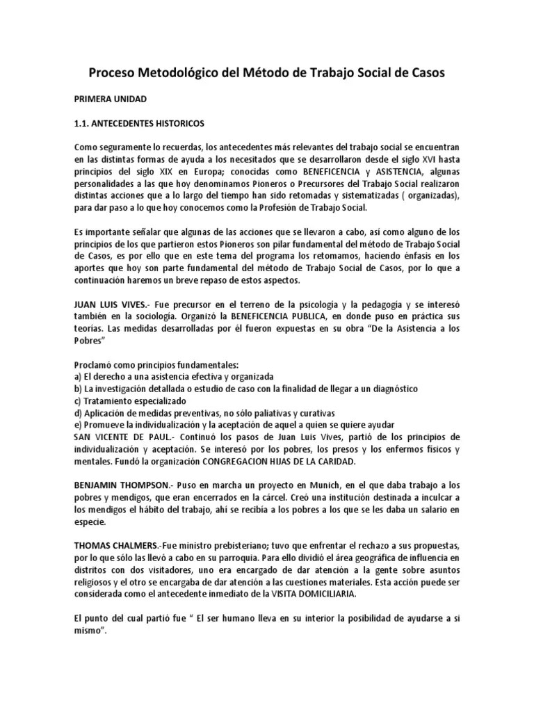 Proceso Metodológico Del Método de Trabajo Social de Casos Trabajo