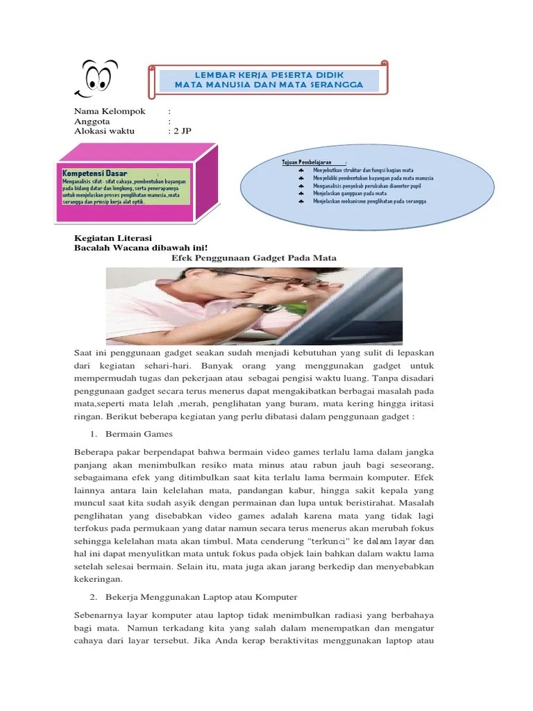 LKPD Mata Manusia Dan Mata Serangga 2019 | PDF