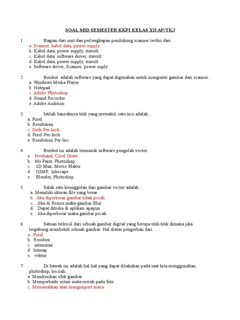 Mid Kkpi Kelas Xii | PDF