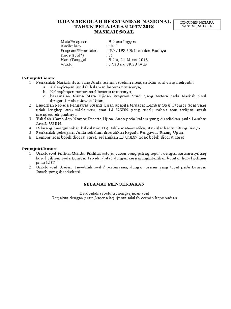 Soal Listening Bahasa Inggris Sma Dan Pembahasannya 2017