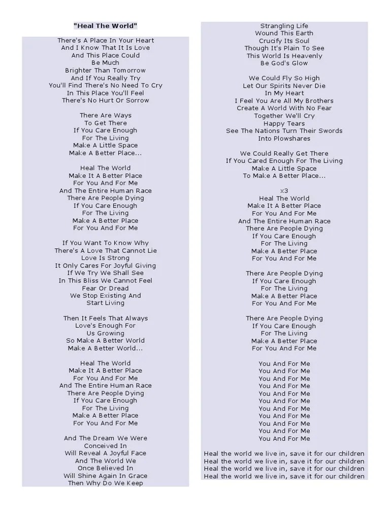 Heal The World | PDF