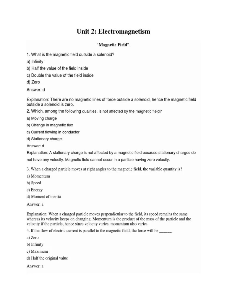 MCQs Unit II PDF Induction