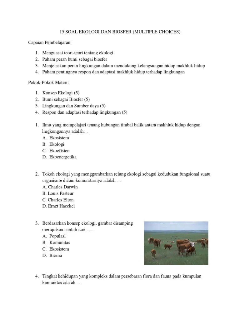 Soal Ekologi Dan Biosfer | PDF