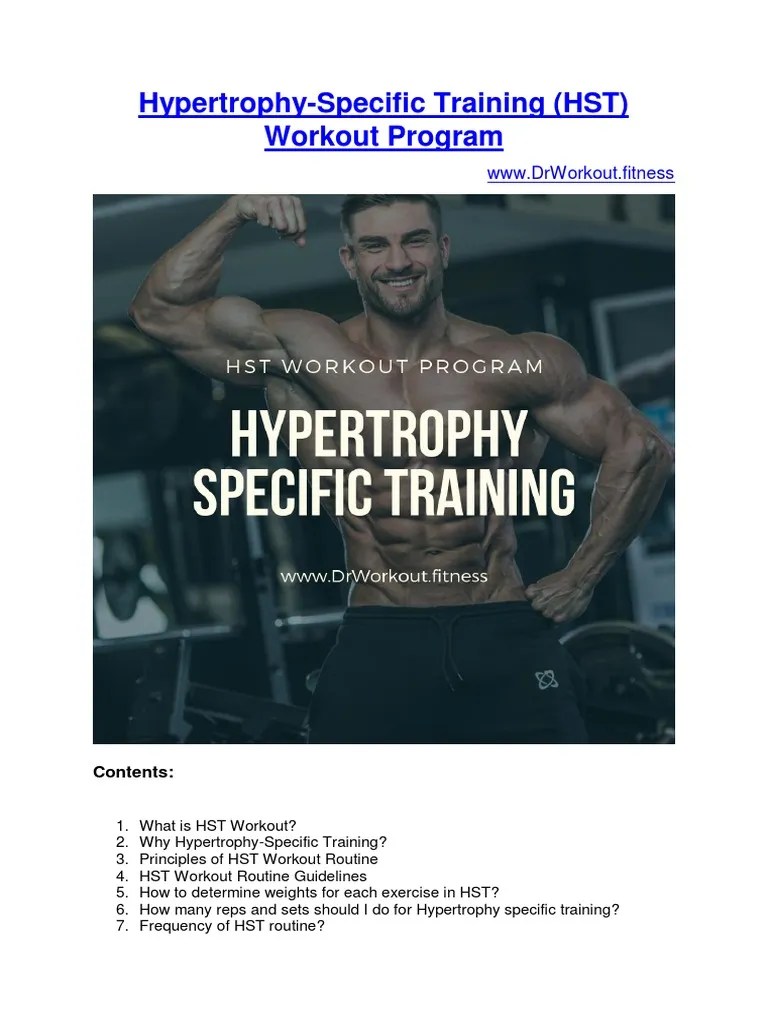 HypertrophySpecific Training (HST) Workout Program PDF Muscle