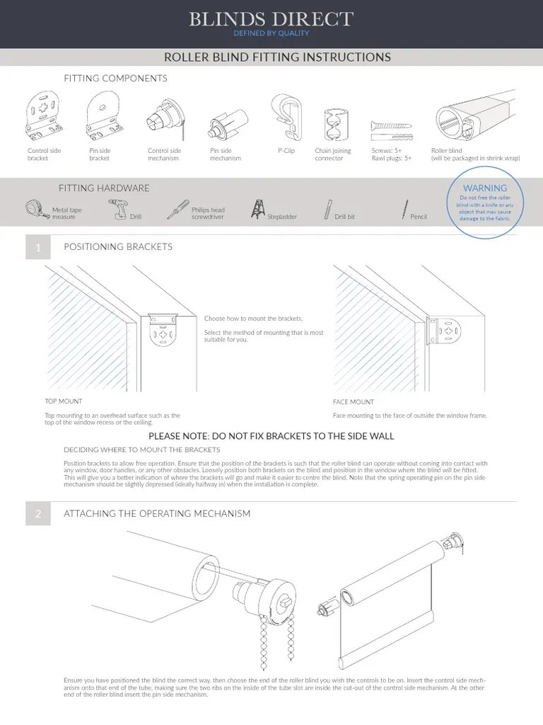 Roller Blind Installation Instructions A StepbyStep Guide to Hanging and Operating Your New