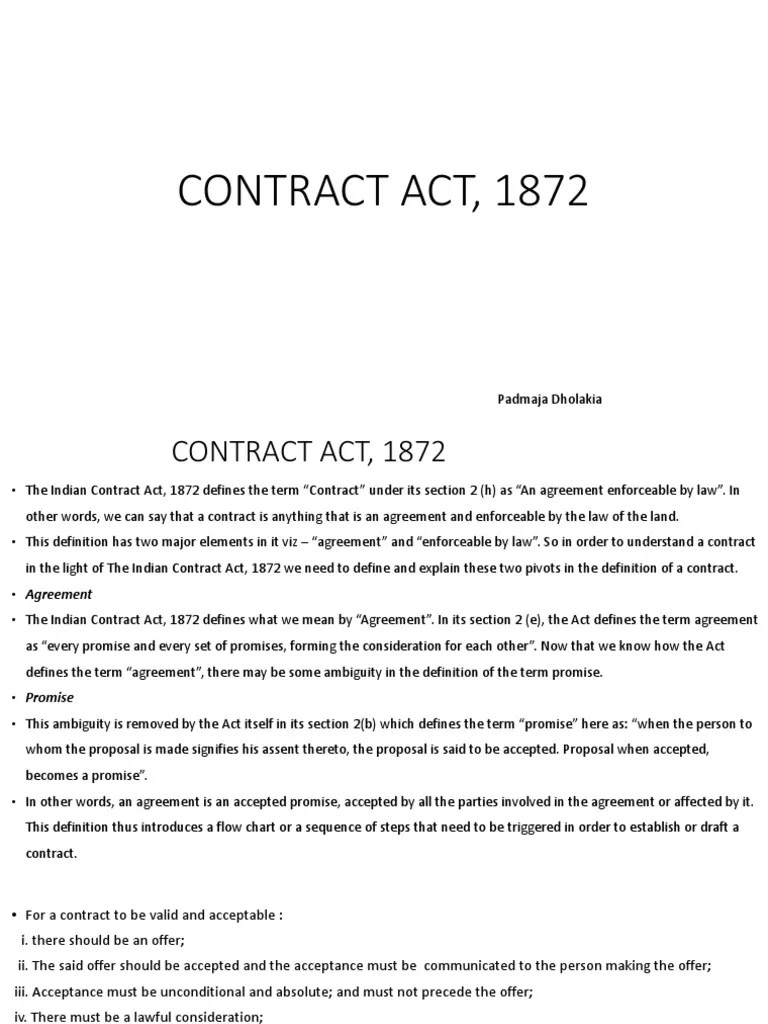 Contract Act, 1872 PDF Guarantee Law Of Agency