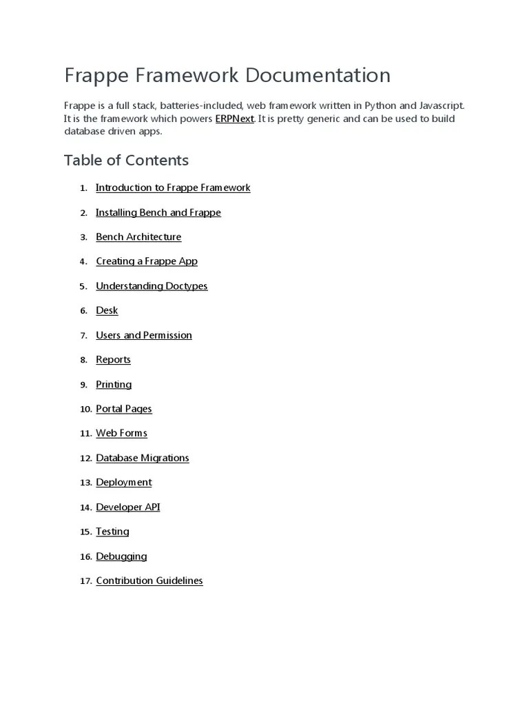 An Introduction to the Frappe Framework A Full Stack, Batteries