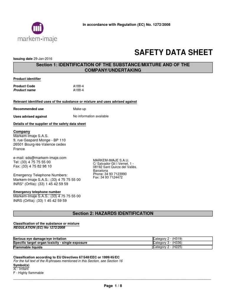 Safety Data Sheet Section 1 Identification Of The Substance/Mixture