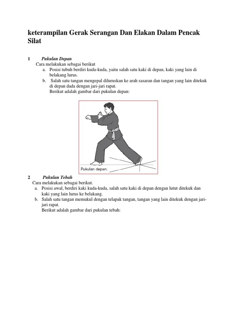 Keterampilan Gerak Serangan Dan Elakan Dalam Pencak Silat | PDF