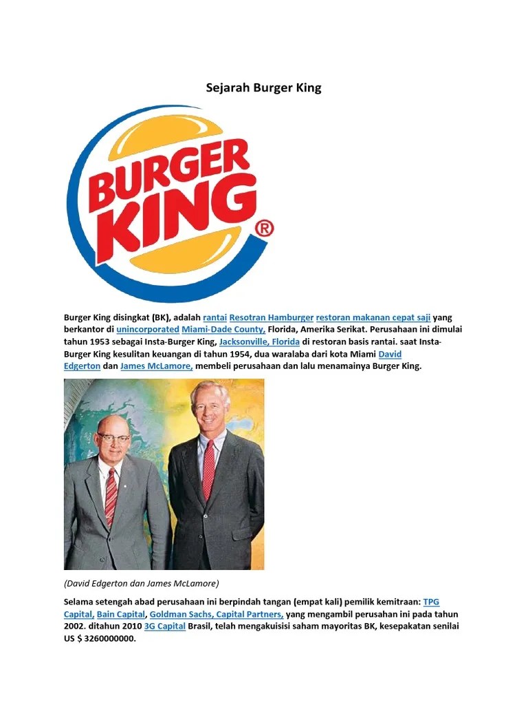 Sejarah Burger King | PDF