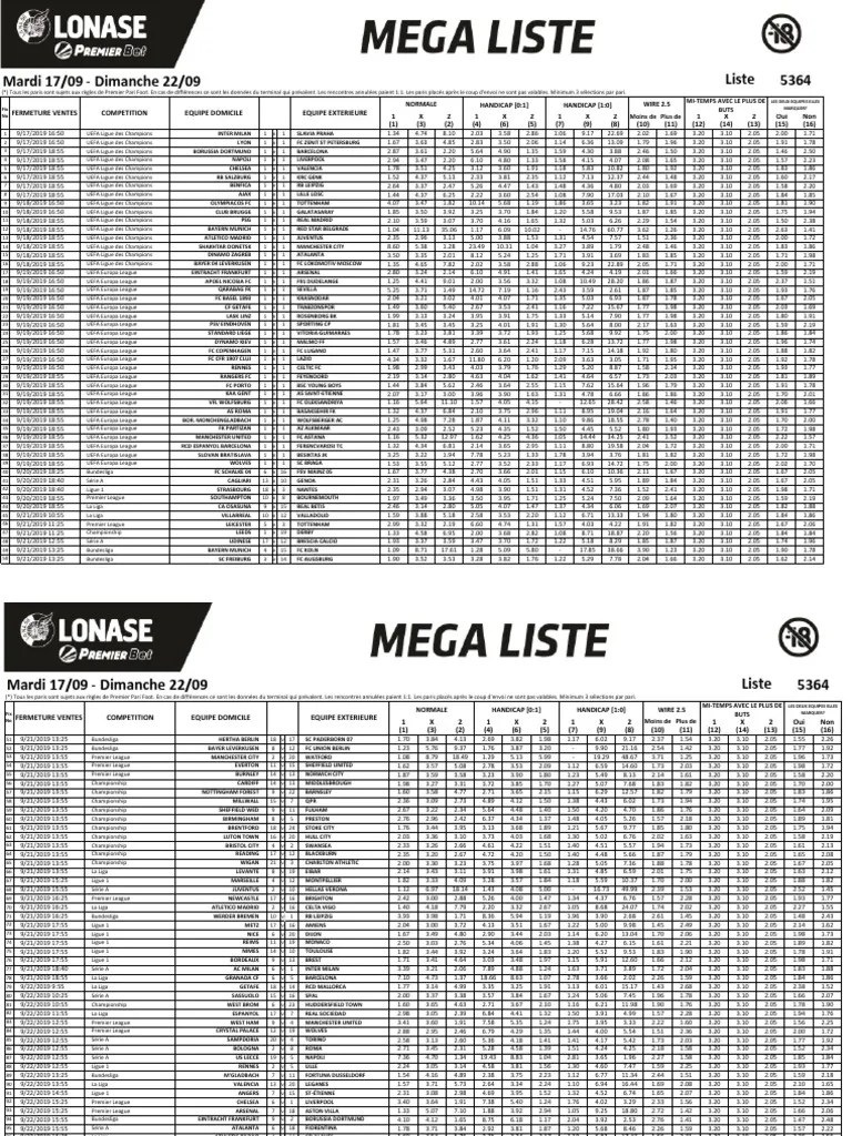 Mega List | PDF | Ligue des champions de l&rsquo;UEFA | Sports d&rsquo;équipe
