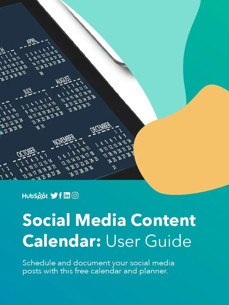 Social Media Calendar PDF Hyperlink Social Media
