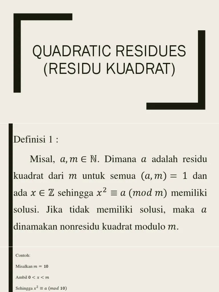 Residu Kuadrat | PDF