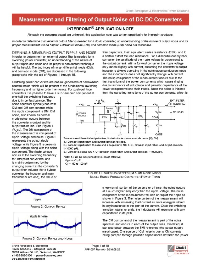 DC DC Converters Output Noise PDF Capacitor Electronic Filter