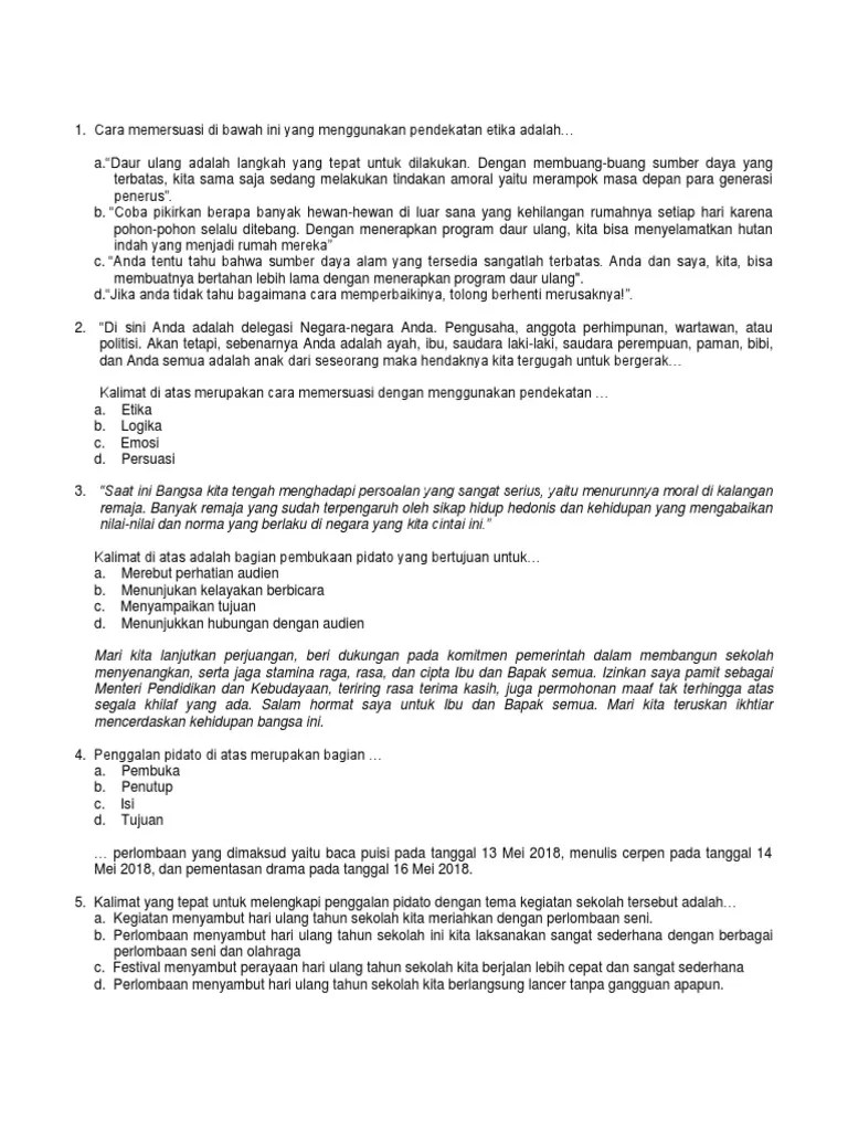 Soal Pidato Persuasif | PDF