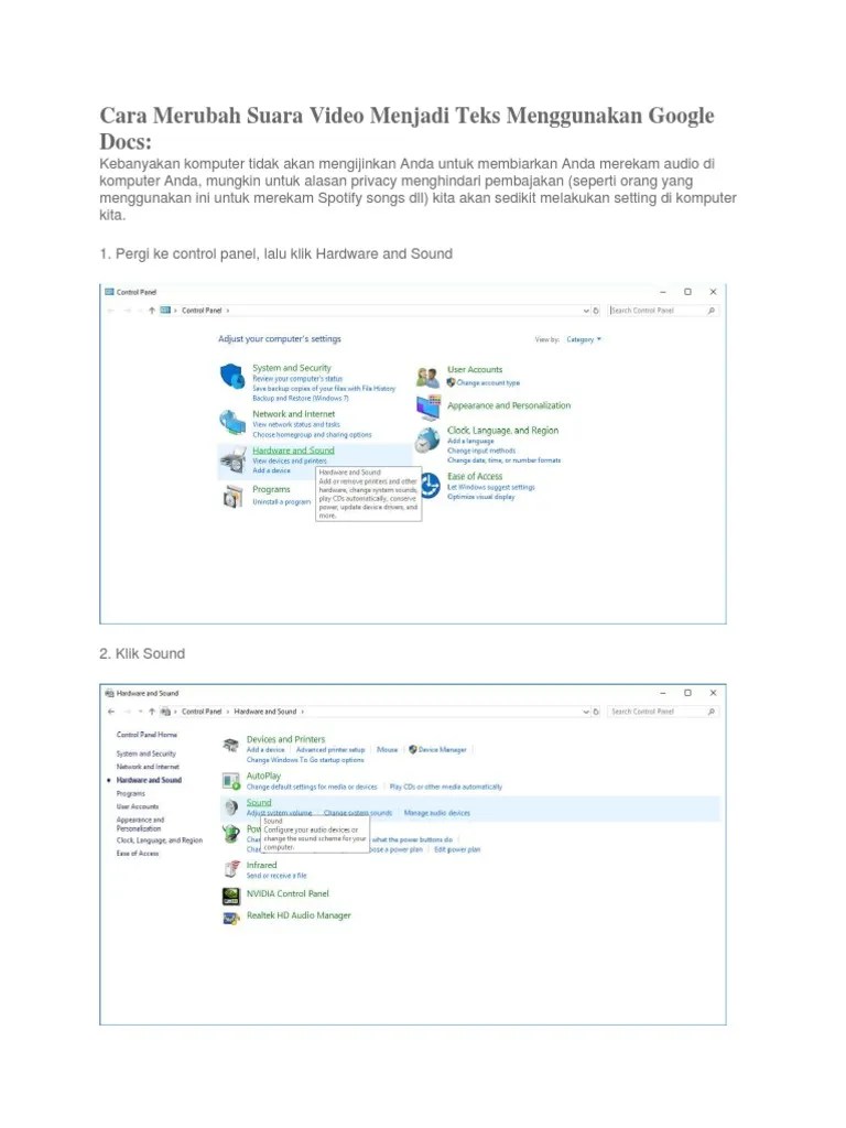 Cara Merubah Suara Video Menjadi Teks Menggunakan Google Docs | PDF