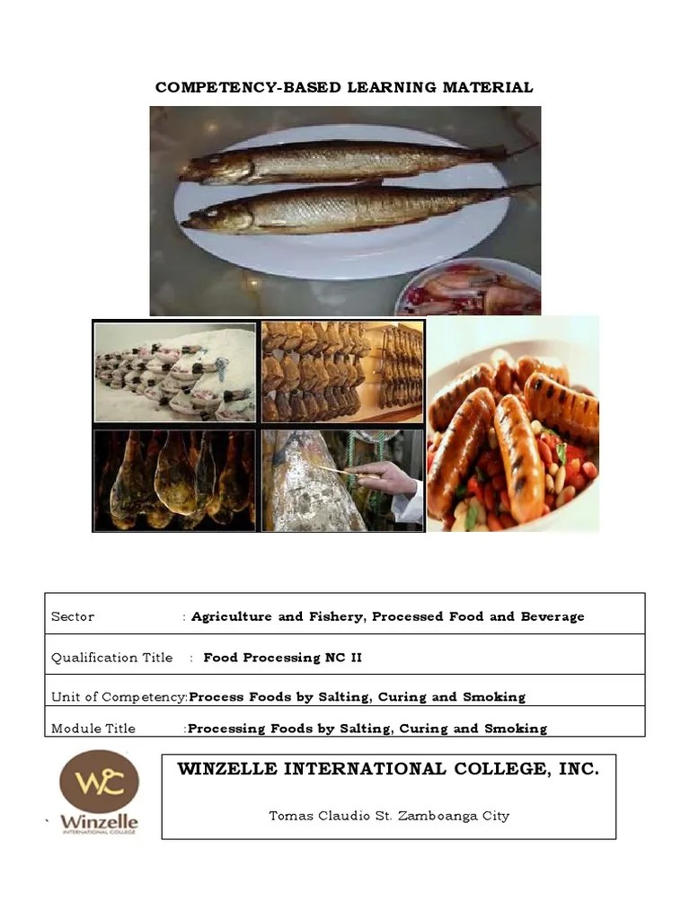 Food Processing NC II CBLM Curing (Food Preservation) Salt