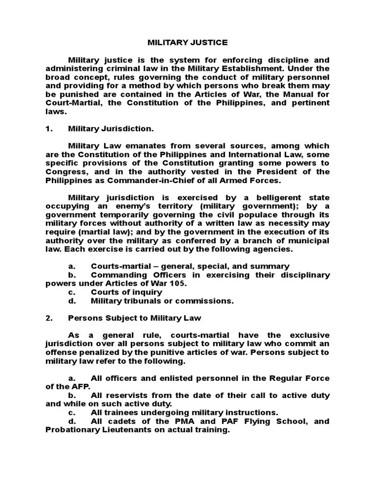 06 Military Justice PDF Court Martial Military Justice