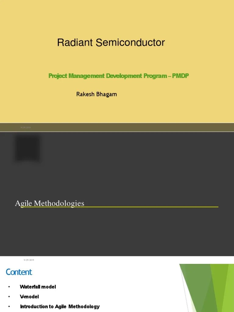 Radiant Semiconductor Project Management Development Program PMDP PDF Scrum (Software