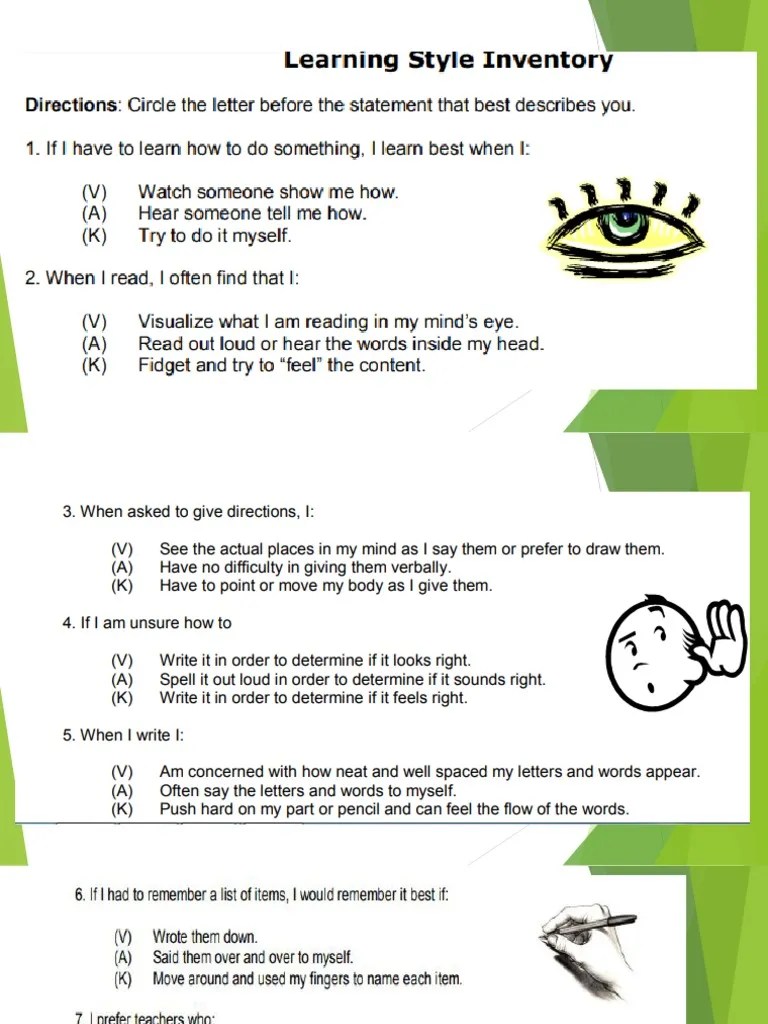 Learning Styles PDF Learning Styles Learning