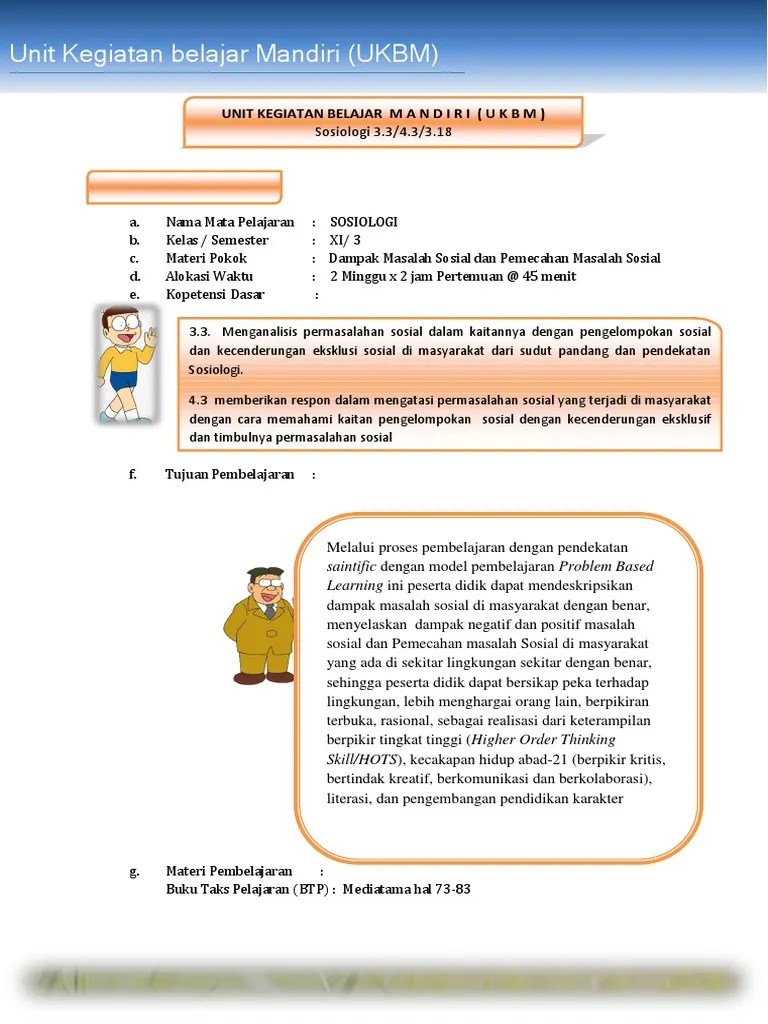 Ukbm 18 - Sosiologi Sma Takhasus Wonsbo | PDF