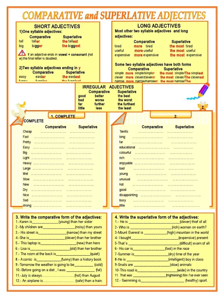 Comparative and Superlative Adjectives | PDF | Adjective | Human Voice