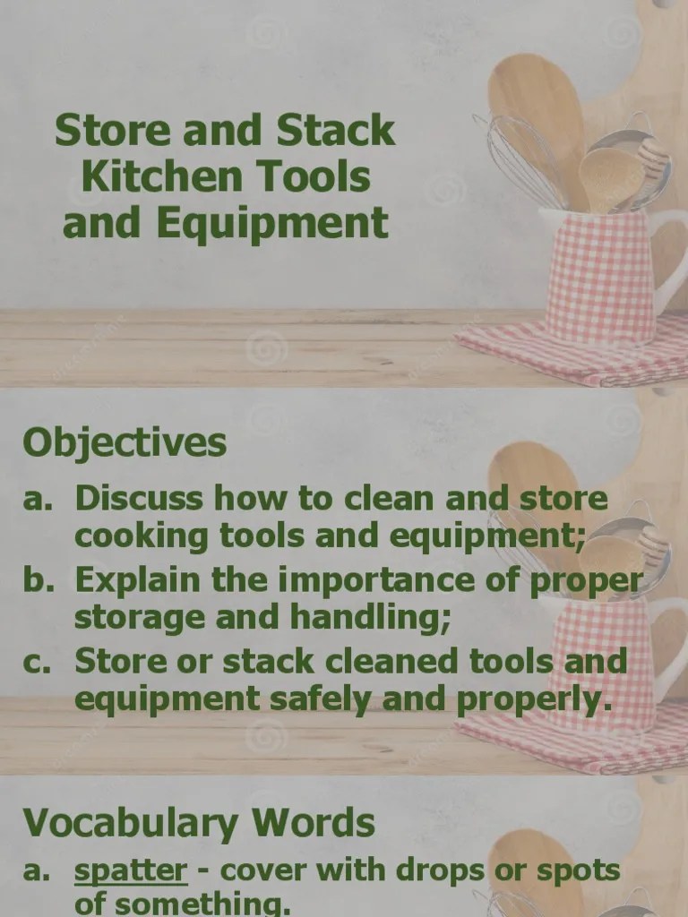 Store and Stack Kitchen Tools and Equipment PDF Kitchen Utensil