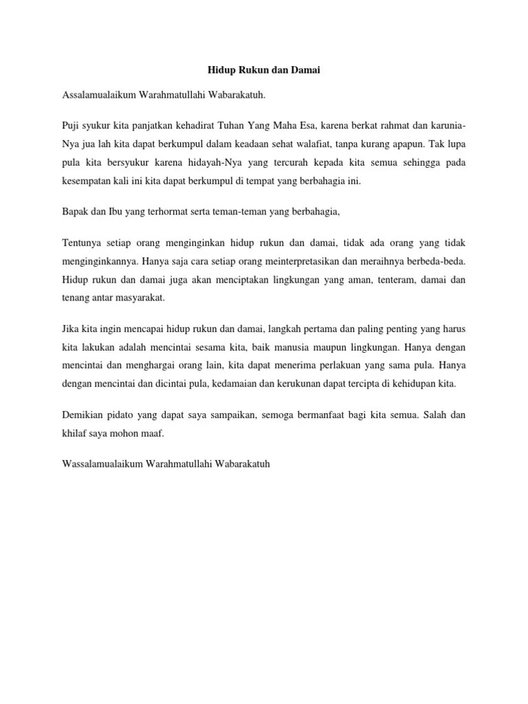 Hidup Rukun Dan Damai | PDF