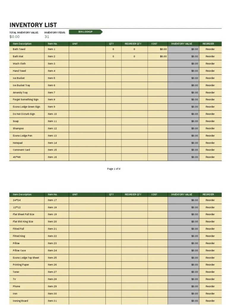 Inventory Pick List Bin Lookup PDF