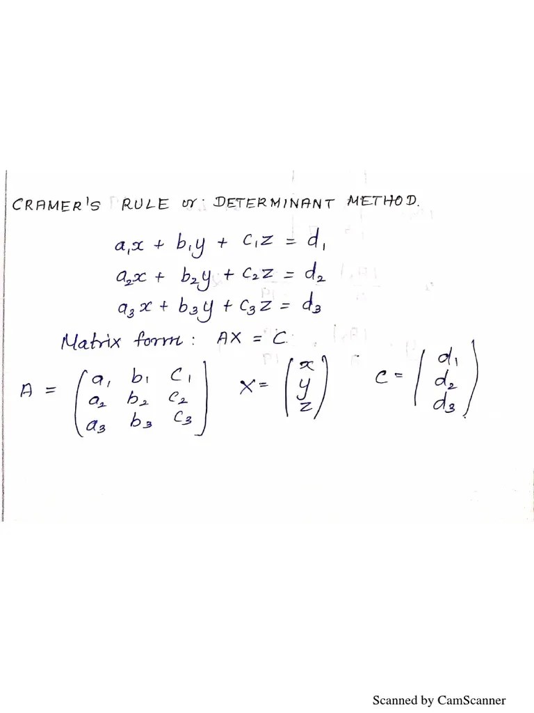 Cramer's Rule PDF