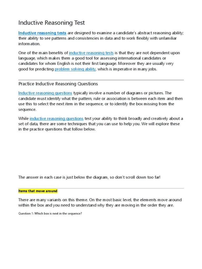Inductive Reasoning Test PDF Reason Inductive Reasoning