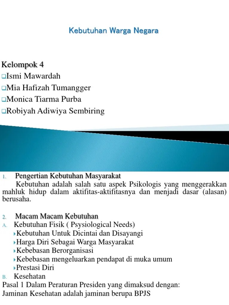 Kebutuhan Warga Negara | PDF