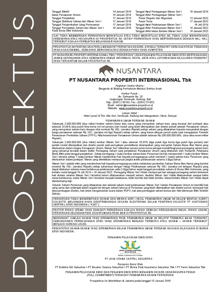 Buku Prospektus Npi 150119 PDF | PDF