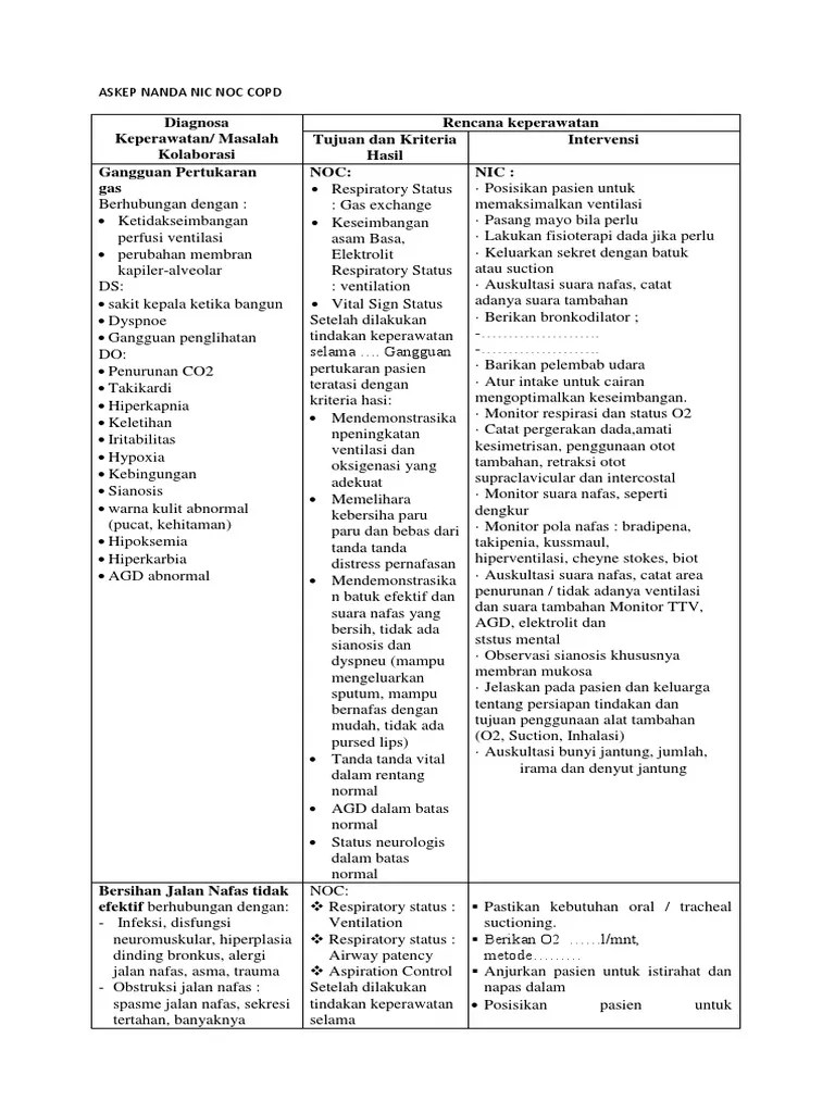 Askep Nanda Nic Noc Copd PDF