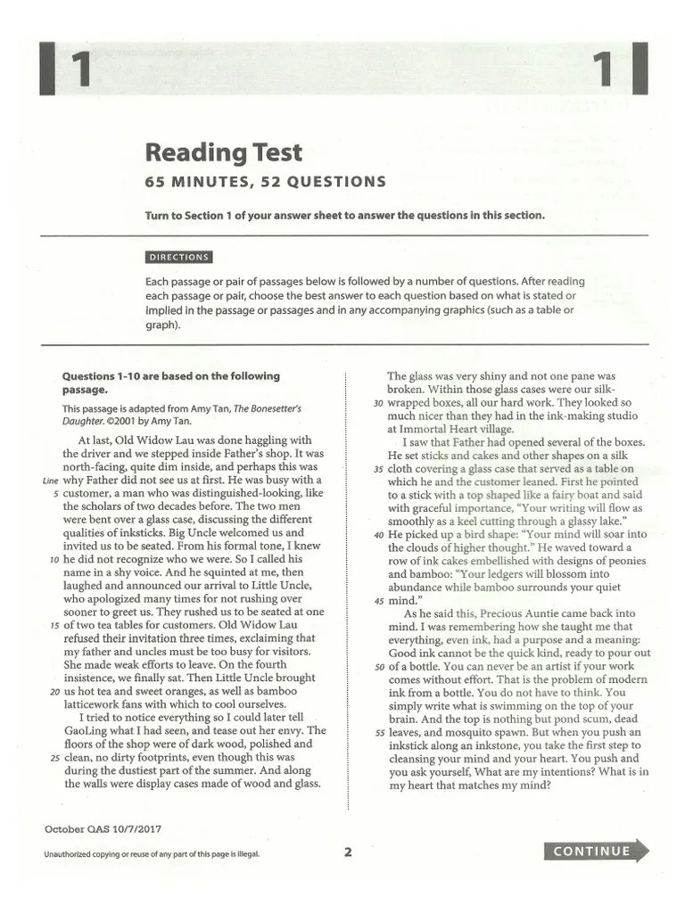 SAT October 17 US QAS | PDF