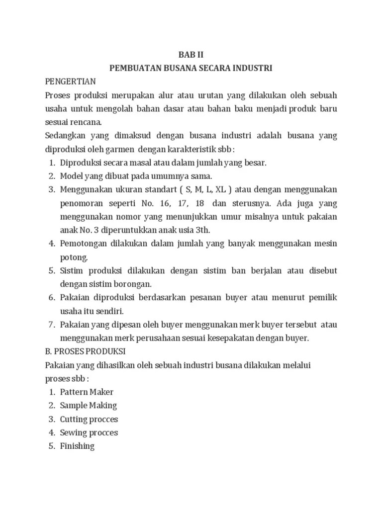 Busana Industri | PDF