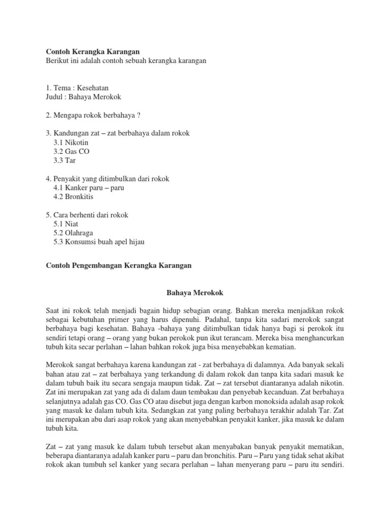 Contoh Kerangka Karangan Tentang Kesehatan Mind Books