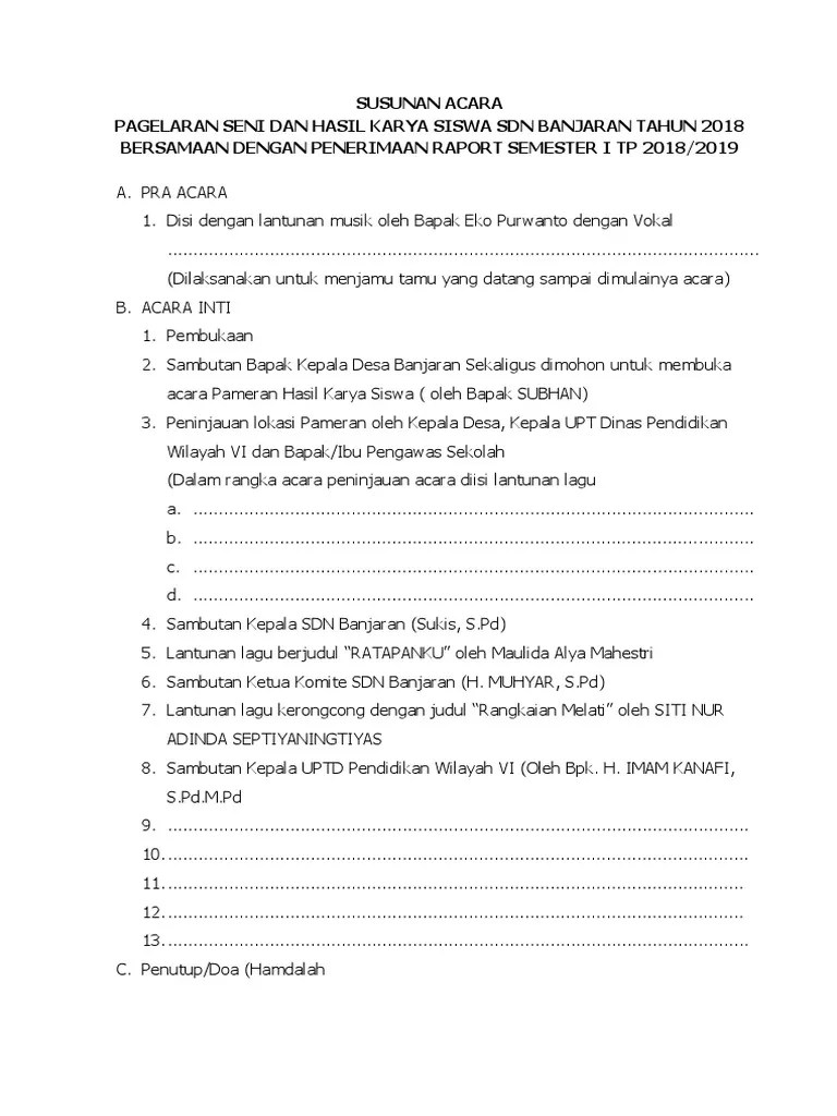 Susunan Acara Pameran | PDF