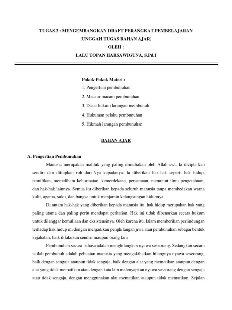 Bahan Ajar Tentang Jinayat (Pembunuhan) | PDF