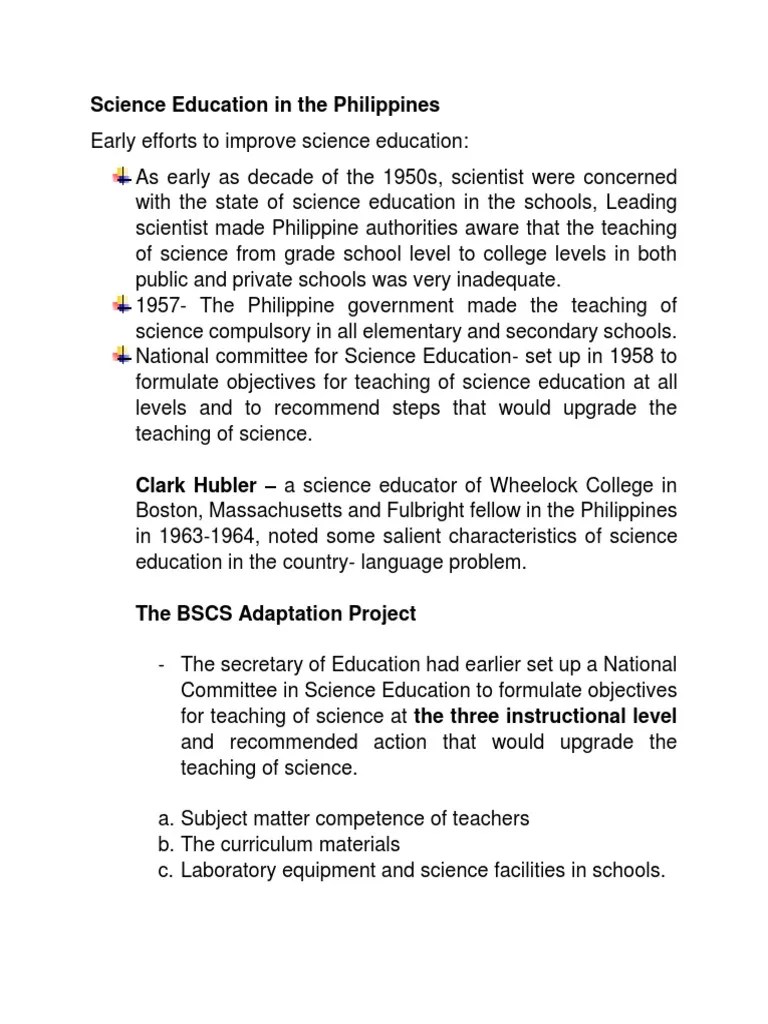 Science Education in the Philippines and Indigenous Science Education