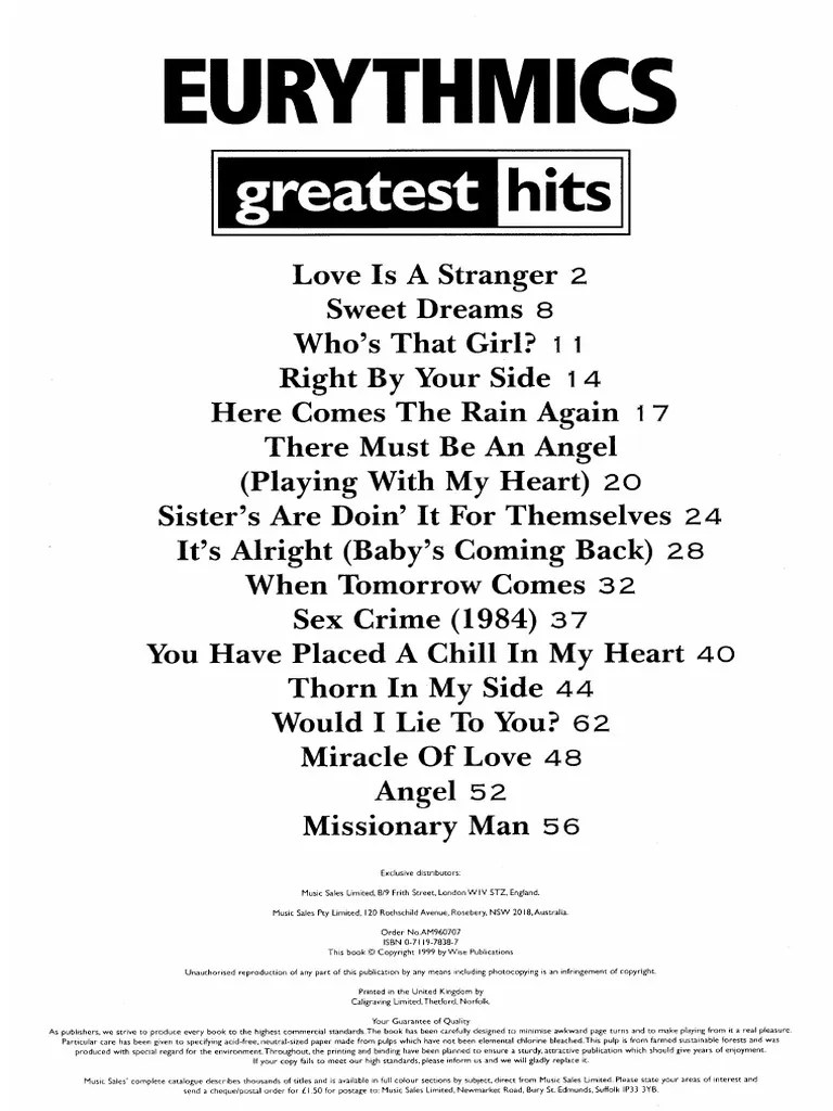 Eurythmics Greatest Hits PDF PDF