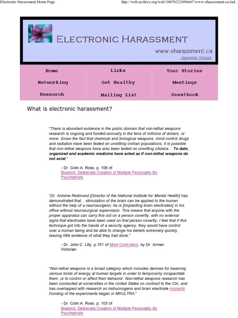 Electronic Harassment Home (2007) Stalking Harassment