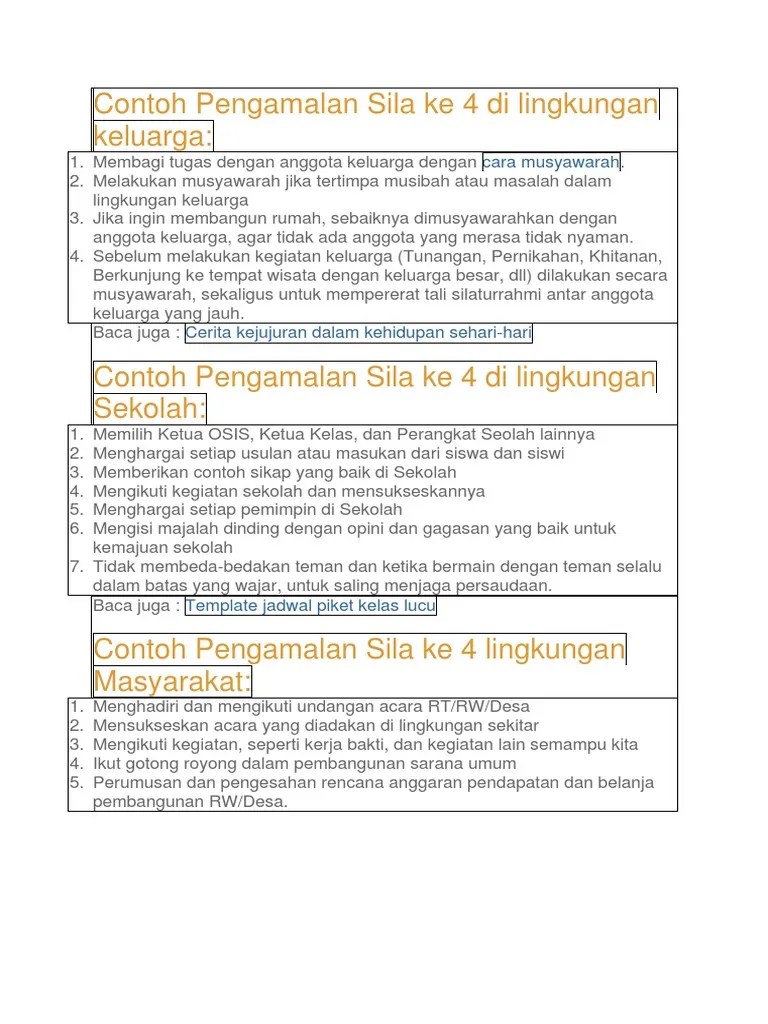 Contoh Gambar Pengamalan Sila Ke 4 Pancasila - Tempat Berbagi Gambar