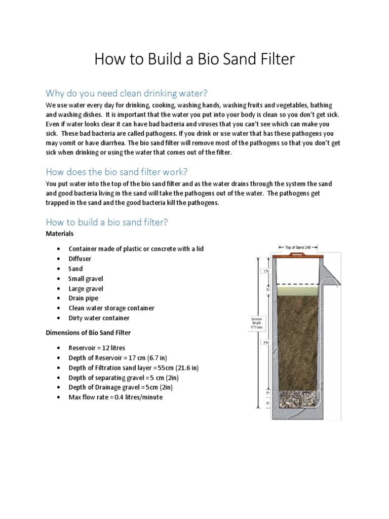 Building a LifeSaving Bio Sand Filter A StepbyStep Guide to Constructing a LowCost Water