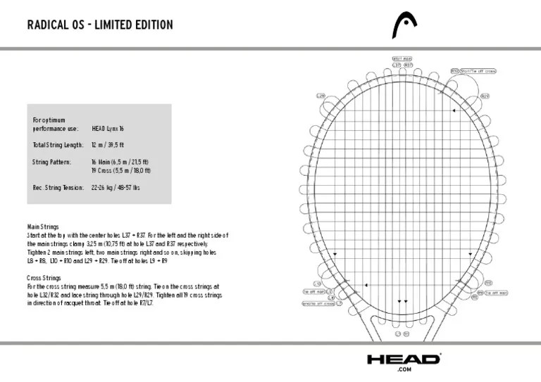 Stringing Instructions for the Radical OS Limited Edition Tennis